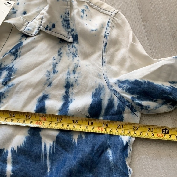 Joh Denim Tye Dye Dress tunic size Large pockets roll up sleeves lightweight - Picture 9 of 13
